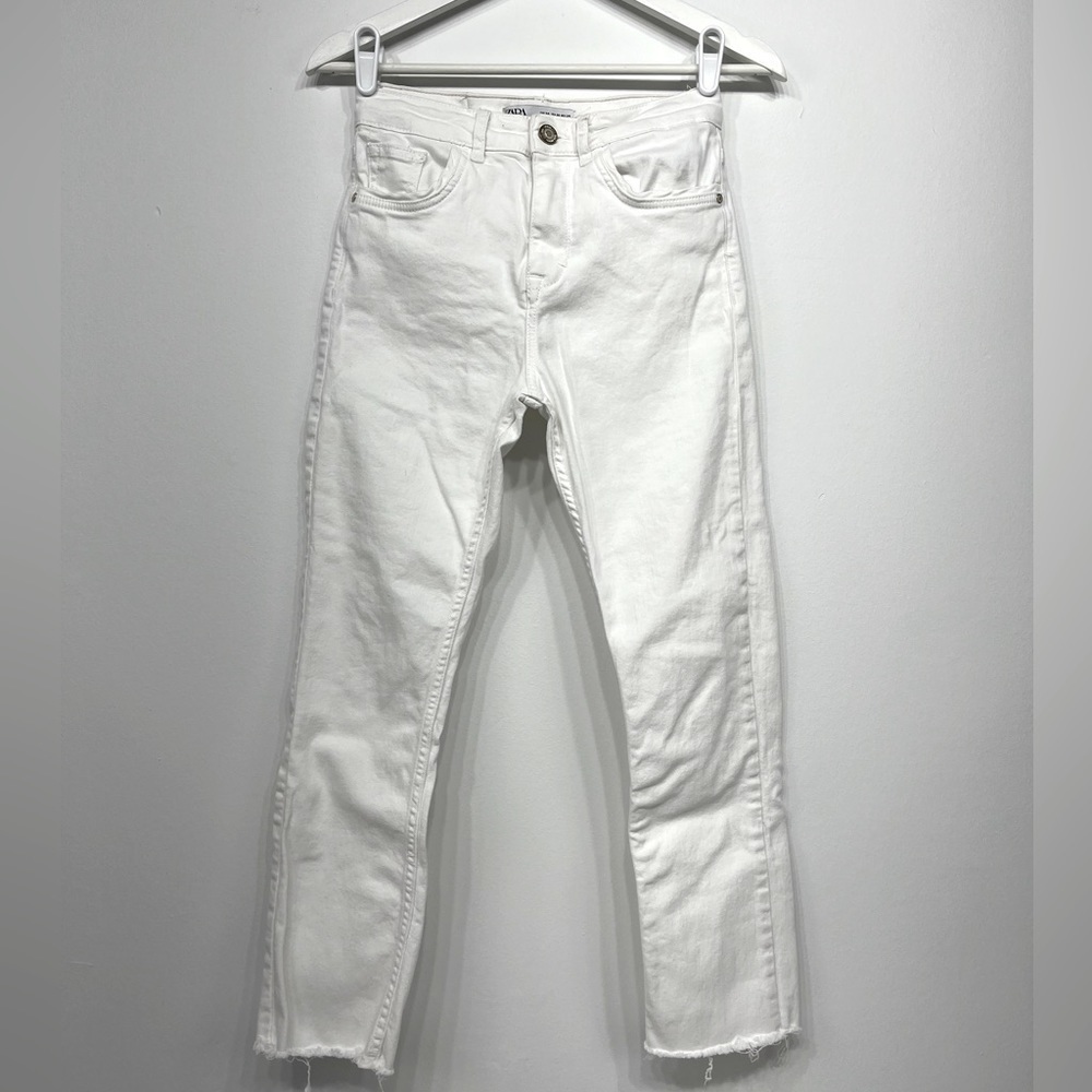 Zara raw hem high waist jeans size 02